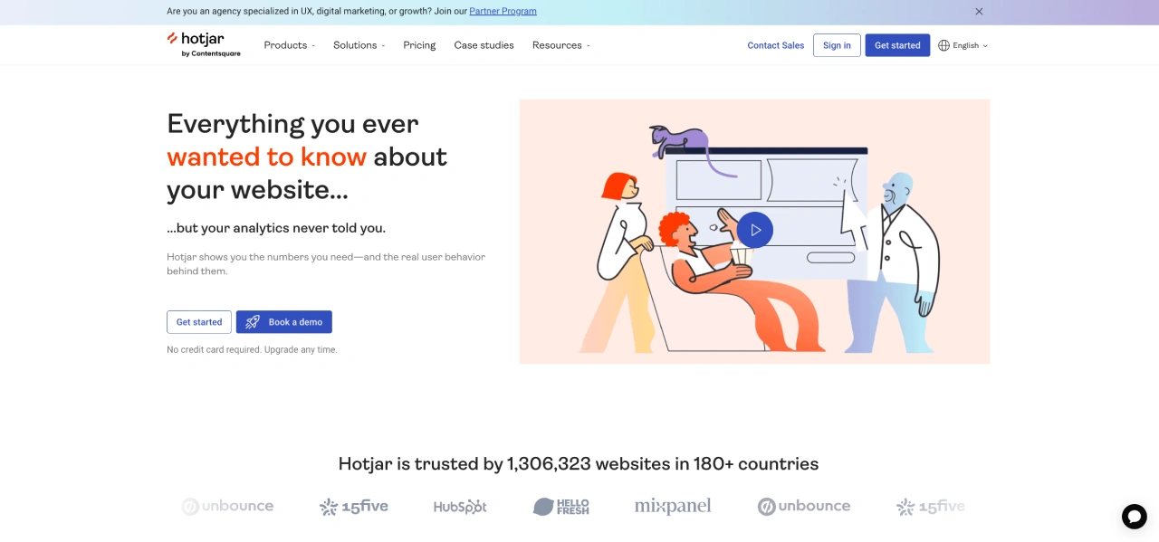 hotjar homepage
