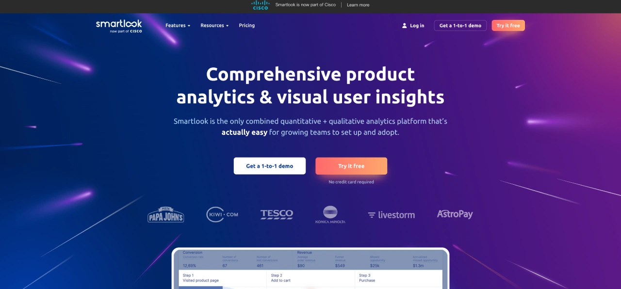 smartlook homepage
