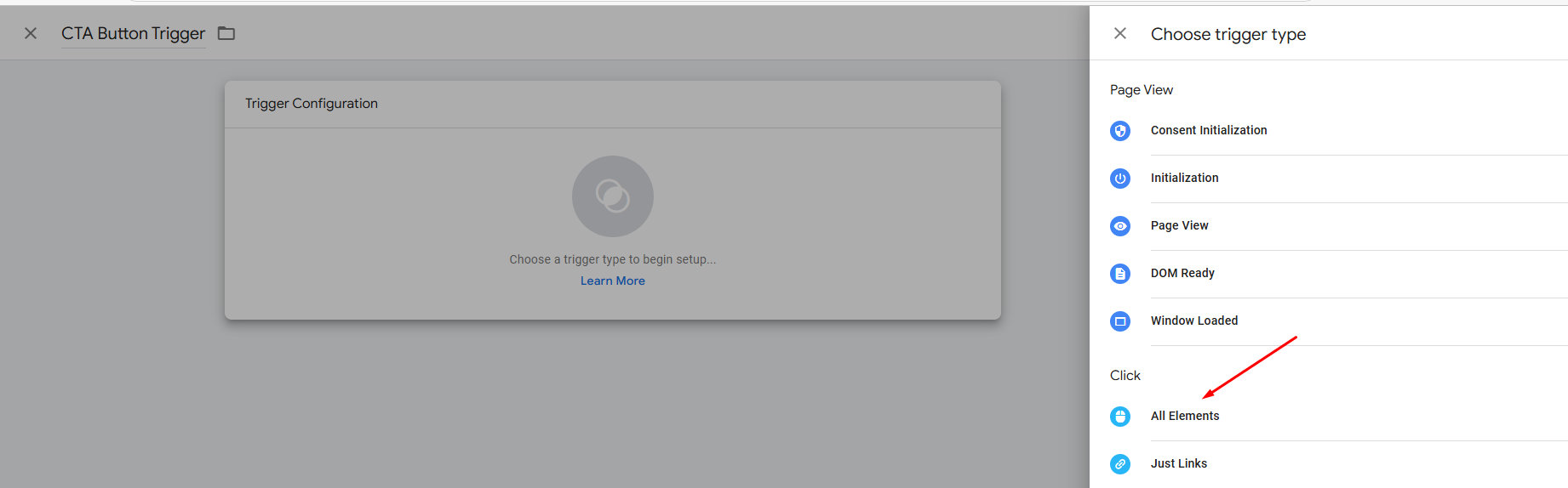 cta button trigger