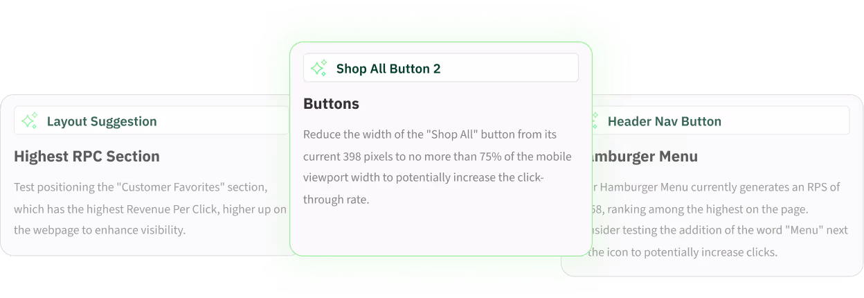 Heatmap AI generated recommendations