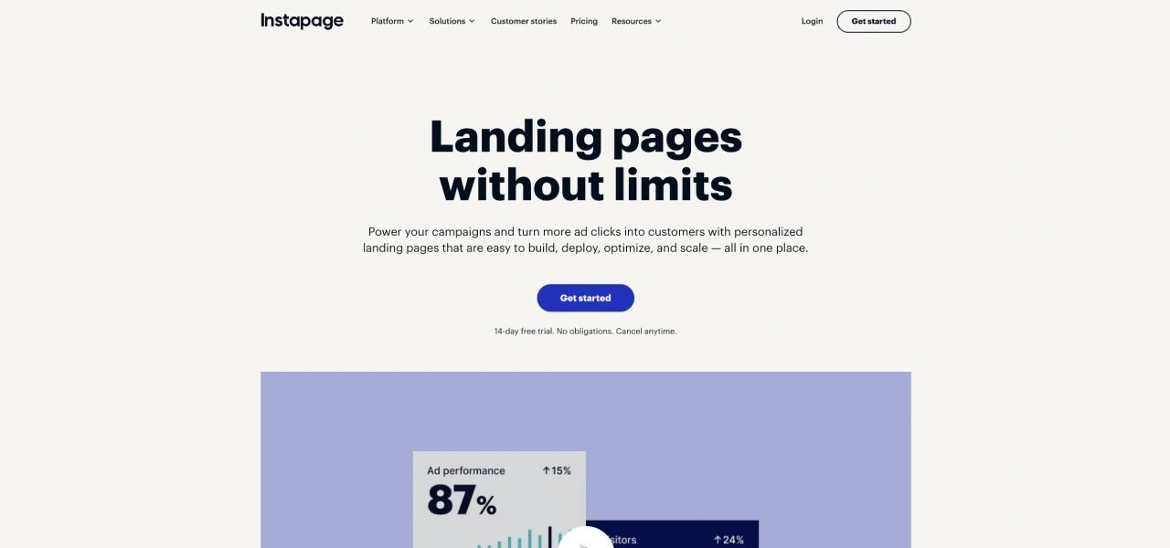 instapage homepage