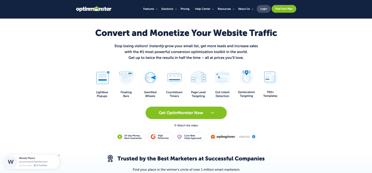 optinmonster homepage
