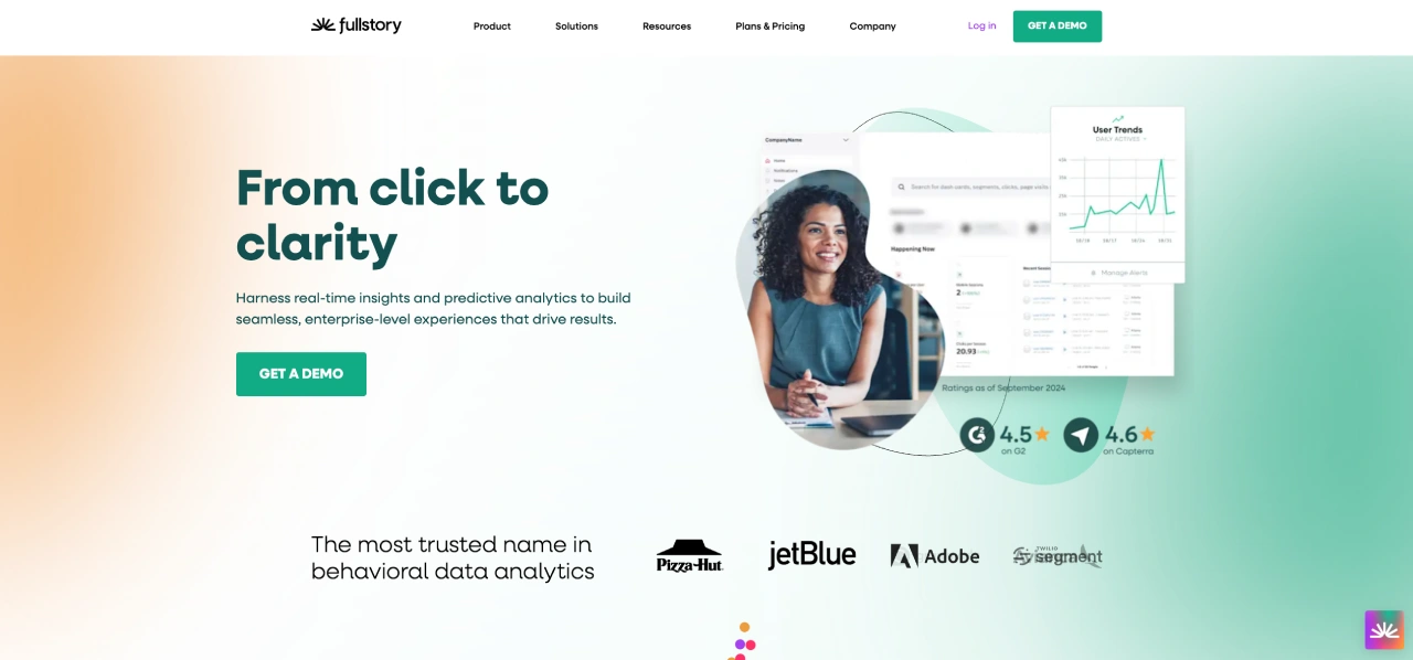 fullstory homepage
