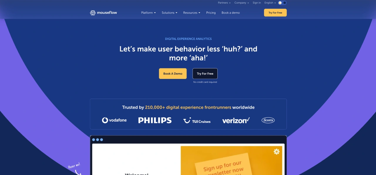 mouseflow homepage