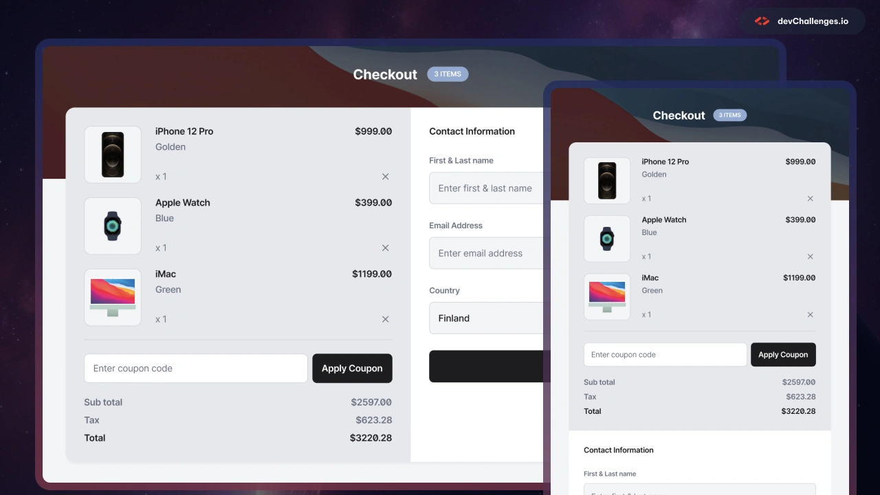 Apple Shop Checkout Page