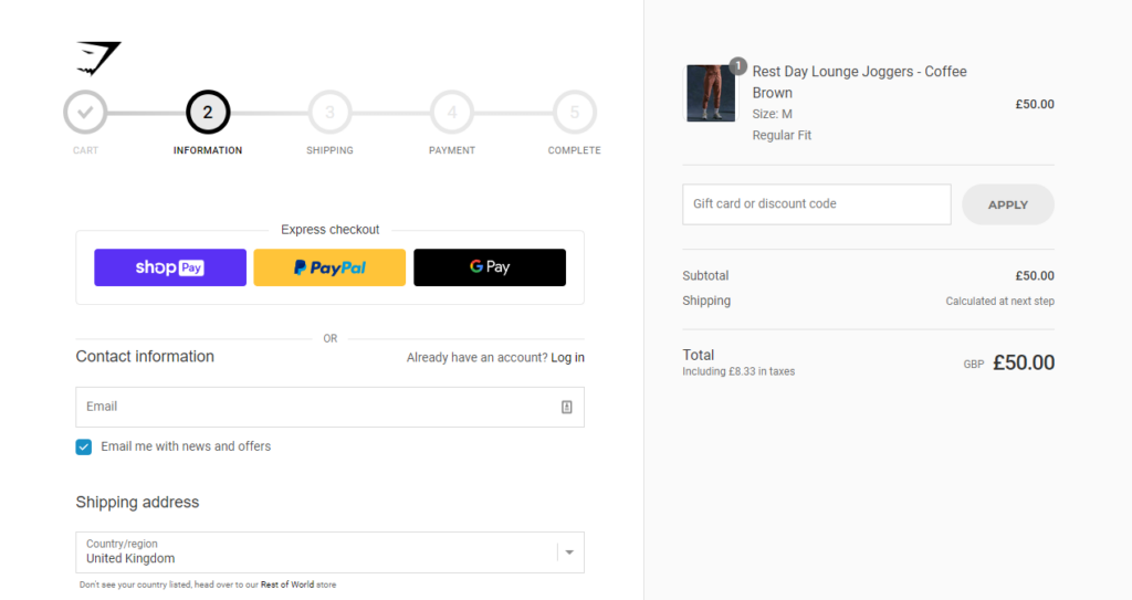 multi step checkout example