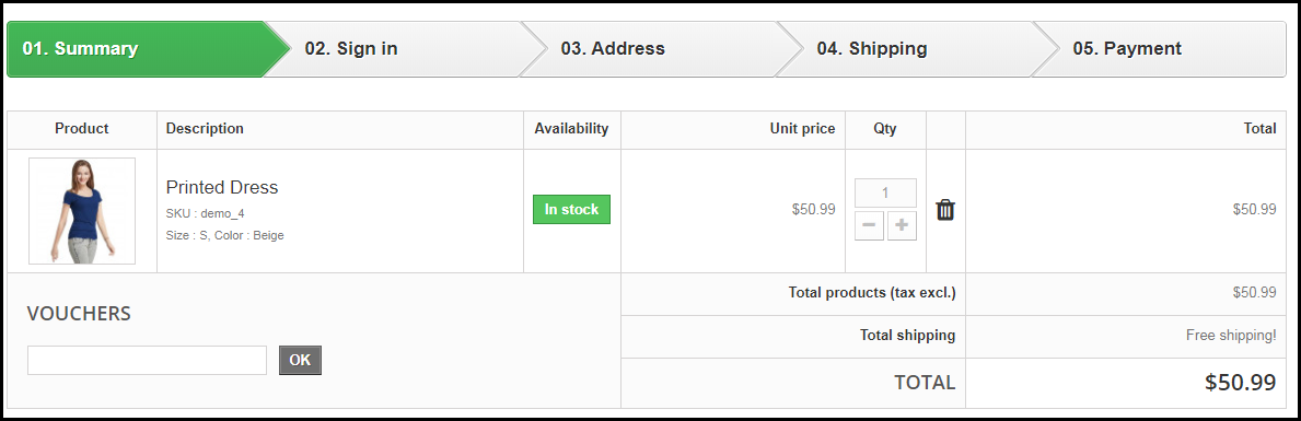 checkout page progress bar