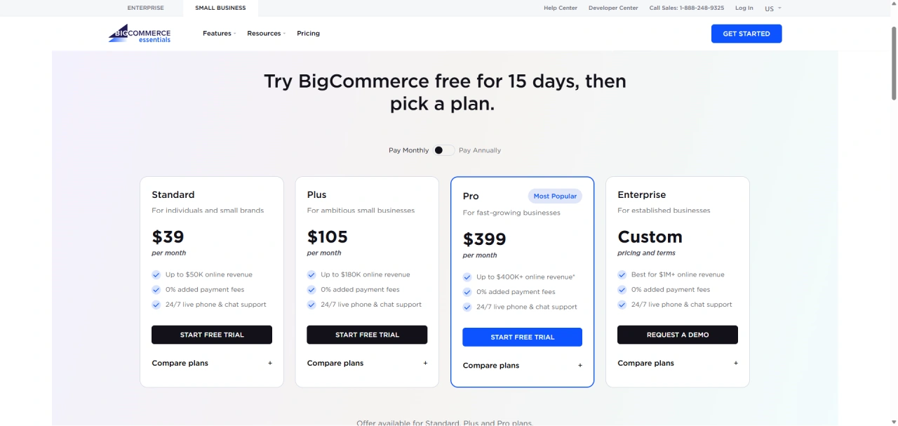 bigcommerce pricing