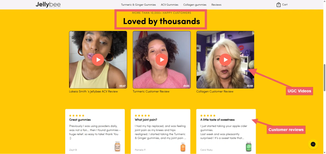 jellybee ugc testimonials