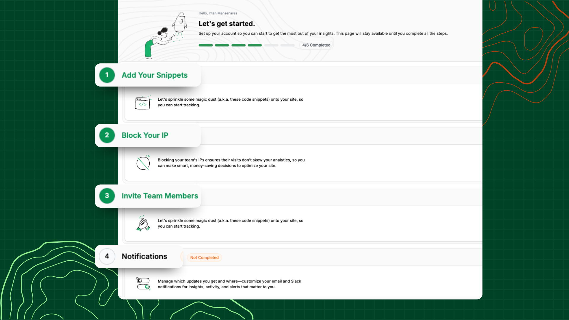 Heatmap.com's one-click installation process with automatic ecommerce tracking activation and immediate dashboard access